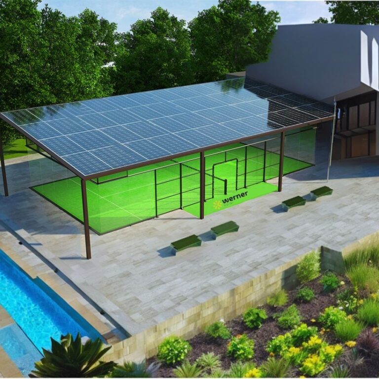 pista de padel con paneles solares